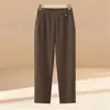 Pantalones mom rectos nuevos y elegantes de primavera y otoño para mujeres de 50 a 60 años, de corte holgado, sencillos y versátiles
