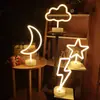 Lâmpada de Mesa para Modelagem LED Neon Transfronteiriça Lâmpada de Atmosfera Celebridade da Internet Decoração de Quarto para Festas de Natal Lanterna