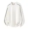 Sudadera de algodón Shute a rayas con cuello redondo, 330 gramos, unisex, estilo primavera y otoño, sudadera de marca moderna para estudiantes, compra al por mayor disponible