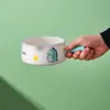 Taza de Leche para Desayuno, Bol para Ensalada con Asa, Cerámica, Color Lindo Bajo Esmalte, Fácil de Limpiar, Estilo Japonés, Bol para Condimentos de Repostería, Vajilla para Desayuno