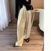 ¡El estilo coreano es simple! Pantalones de Caminar Casuales Versátiles y con Caída Estilo Yamamoto para Mujer de R*S, Populares, de Seda Helada, con Pliegues y Cordón