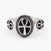 R1428 Joyería de Comercio Exterior al por Mayor Personalidad Europea y Americana Retro Anubis Cruz Anillo de Acero de Titanio para Hombre