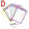Nueva Bolsa de Archivo Transparente de PVC Borrable de Amazon para Pintura y Almacenamiento Bolsa de Archivo Borrable en Seco 10 Colores Bolsa Borrable en Seco de Mascota