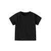 Camiseta de manga corta de verano para niños y niñas, cuello redondo, color caramelo, sin estampado, tablero ligero, camiseta de color liso, ropa de clase