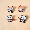 Broche de Panda Kung Fu Chino Dibujo Animado Tendencia Nacional Estilo Antiguo Cultura de Artes Marciales Insignia de Metal Accesorios para Bolsas Regalo de Viaje