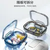 Mini Pastillero, Caja Portátil Dispensadora de Medicamentos, Tres Comidas al Día, Mini Pastillero a Prueba de Luz, Pastillero Pequeño para Usar en Movimiento