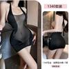 Lingerie Sexy com Gola Halter e Saia Justa no Quadril para Mulheres, Uniforme Tentador Quente para Boate Transparente, Não Precisa Tirar o Pijama 1340