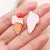 Mistura de 20 Tipos de Resina Pingentes de Urso Rosa Desenho Animado, Sereia, Dinossauro Pequeno Acessórios para Chaveiro Colar DIY