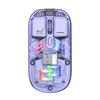 Ratón Bluetooth RGB inalámbrico transparente T7 de modo dual, ergonómico, universal, para portátil y tableta, con alto valor de color