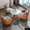 Conjunto de sofá individual e mesa de centro estilo luxo leve para recepção comercial, escritório de vendas, mesas e cadeiras de negociação, sofá de recepção de escritório