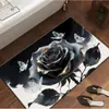 Tapete de Chão 3D Flor Rosa de Terra de Diatomáceas Transfronteiriço, Tapete Absorvente para Banheiro, Tapete Antiderrapante de Secagem Rápida para Entrada de Vaso Sanitário, Tapete de Entrada Doméstico