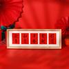 Año del Caballo Bendición de Año Nuevo Carácter Decoración de Escritorio Rojo Pantalla Texto de Caligrafía DIY Tira Horizontal Cuadrícula Papel Cartulina Marco de Fotos