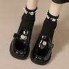 2026 Nuevos Zapatos de Cuero Estilo Británico Otoño para Mujer, Tacones Altos JK, Mocasines Negros Versátiles de Moda, Zapatos de Tacón Grueso Individuales para Mujer