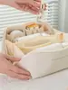 Bolsa de Almofada de PU Personalizada para Atacado, Bolsa de Maquiagem de Grande Capacidade, Necessaire de Couro Multiuso, Estilo de Luxo Leve
