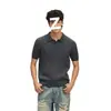 Camisa de punto de manga corta moderna para hombre, nuevo producto de primavera 2026, cómoda camiseta de punto trenzado, top casual para usar en capas