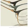 Gafas Hanma para Mujer con Montura de Ceja Se Pueden Adaptar con Lentes Graduados para Hombre, 50 Gafas de Media Montura Hechas de Titanio Puro, Se Pueden Personalizar con Lentes Graduados