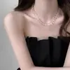 Collar de cuentas transparentes de moda, simple y sofisticado para mujer, cadena para la clavícula de diseño único, accesorio para el cuello elegante y exquisito