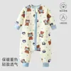 Novo Saco de Dormir Infantil Outono e Inverno Bebê Pijama Quiltado de Três Camadas Peça Única Algodão Puro Pernas Separadas Manta Anti-Chute Roupas de Casa