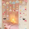 Cortina de puerta de dormitorio estilo girly nueva, no requiere taladro, cortina colgante decorativa para habitación infantil, media cortina divisoria para privacidad