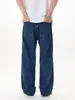 Moda Masculina Fengshe / Novo Estilo Primavera 2026 Sarja Grossa Corte Tridimensional Estrutura de Retalhos Calça Jeans Reta Solta para Homens
