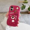 Lindo Oso Fresa Adecuado para Funda de Teléfono Móvil Apple 16Promax 15Pro Resistente a Caídas Iphone14 Silicona 13/12 Femenino