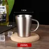 Taza de Acero Inoxidable Amazon 304 de Doble Capa Martillada Diamante con Asa, Acabado Recto Arenado, Taza Aislada para Cerveza y Café