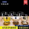 Lemeiya Vaso Hogareño de Vidrio Resistente al Calor Espesado Taza de Té de Vidrio Juego de Vasos para Agua Transparente Paquete de 6 Vaso para Beber para Uso Doméstico