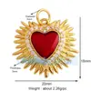 P04 L49B Accesorios para joyería DIY AMOR AMOR corazón circón rojo aceite goteando alas de cupido