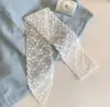 Elegante Primavera Nuevo Encaje Blanco Protección Cuello Cinta Bufanda de Lazo Estilo Francés para Mujer Estilo Deseo Puro Perezoso