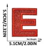 Suministro transfronterizo de parches bordados de letras y números en inglés color rojo brillante con adhesivo termofusible para decoración de ropa y sombreros