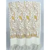 Bufanda Floral Bordada Pequeña de Anacardo con Hilo Dorado Chal de Imitación Cachemir Estilo Étnico Capa de Viaje Abrigo Cálido para Mujer 450g