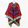 Capa de fotos de viaje, chal grande para mujer, otoño e invierno, protector solar, bufanda con capucha, chaqueta de punto étnica roja