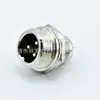 Enchufe Independiente de Doble Ranura Gx12 Conector Macho de Aviación Montado en Pared Enchufe de Pared de Señal de Alimentación Impermeable 2-7 Pines M12