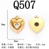 Aço Inoxidável Banhado a Ouro 18K Moda de Luxo Pingente Oval em Formato de Coração Gota D'água Acessórios para Joias de Aço Titânio para Pulseira Colar DIY