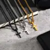 Colar Cruz de Aço Inoxidável Moda Europeia e Americana Unissex Corrente para Suéter Colar Hip Hop Atacado Pn-1479