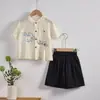 Conjunto Nuevo de Camisa Bordada Estilo Retro y Shorts para Niños, Conjunto de Dos Piezas Delgado Estilo Chino Nuevo Traje Tang Hanfu
