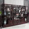 Armário de exposição antigo de madeira maciça Armário de múltiplos tesouros estilo chinês novo Rack de armazenamento de chá Divisória de madeira de olmo Itens decorativos Armário de exposição de armazenamento de escritório