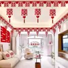 Set de decoración para habitación de boda, tira larga de pegatinas con la palabra 'feliz', colgantes de cortina, decoración para dormitorio nuevo, guirnalda de mariposas