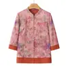 Blusa Estilosa Nueva de Primavera Estilo Chino y Chaqueta Delgada para Mujeres de Mediana Edad y Mayores, Elegante Top de Abuela