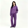 Conjunto de Sudadera con Cremallera Estilo Europeo y Americano para Mujer de Comercio Exterior Amazon, Conjunto de Sudadera con Cremallera de Felpa Estilo Coreano + Pantalones de Pierna Ancha
