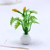 Adornos de Flores para Jardín de Casa de Muñecas y Micro Paisajismo, Macetas Miniatura con Suculentas Artificiales, Modelos de Plantas Verdes en Miniatura