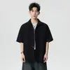 26 Nova Camisa Masculina de Jacquard Ondulado Estilo Verão Design de Nicho, Camisa de Tricô com Toque Gelado Estilo Old Money de Luxo Leve