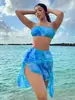 2027 E-commerce Transfronteiriço Europeu e Americano Amazon Moda Praia Biquíni Sexy Estampado com Amarração no Pescoço Peça Única Roupa de Banho para Fonte Termal