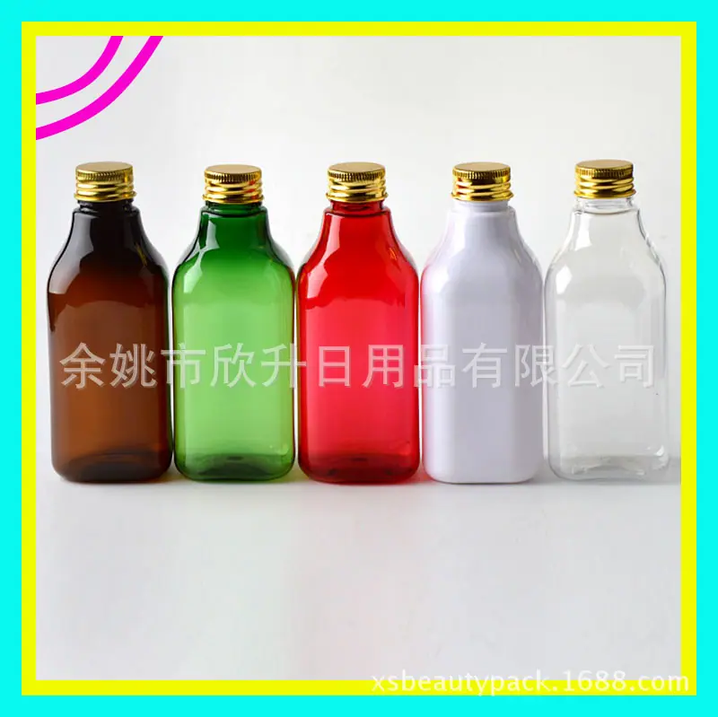 200ml长颈pet方瓶+铝盖