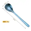 Cuchara de Titanio Puro para Uso Doméstico, Cuchara de Mango Largo, Cuchara Flor de Hielo, Cuchara para Café, Cuchara de Comedor Totalmente de Titanio, Cuchara para Condimentos, Cuchara para Acampar al Aire Libre