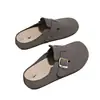 Meia-chinelo Feminino Estilo Birkenstock com Solado Grosso Calçado para Exterior Lançamento Primavera 2026 Antiderrapante Macio Deslizante Tamancos para Gestantes