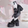 Zapatos Individuales de Plataforma de Tacón Alto Impermeables de Estilo Lolita con Forma de Corazón para Mujer, Tendencia Japonesa, Novedad Otoño 2025, Estilo Universitario, Zapatos Pequeños de Cuero
