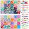 Juego de Perlas de Imitación Perforadas de Color Gradiente de 24/32 Compartimentos para Pulsera, Collar, Joyería, Accesorios, Cuentas Decorativas para Ropa
