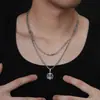 Colar com pingente de cruz de flor de íris para homens, corrente de clavícula personalizada hip-hop moderna para mulheres, acessório estiloso e versátil para uso diário