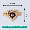 Collar Pulsera Colgante Joyería Accesorios DIY de Aleación con Diamantes de Imitación con Colgante Doble Creativo en Forma de Corazón Ojo del Diablo Estilo Coreano al por Mayor